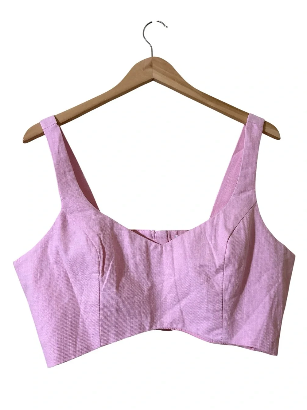 Showpo. Kiky Light Pink Fitted Cropped Tank Bralette Zips US 10 NWT TOP ONLY